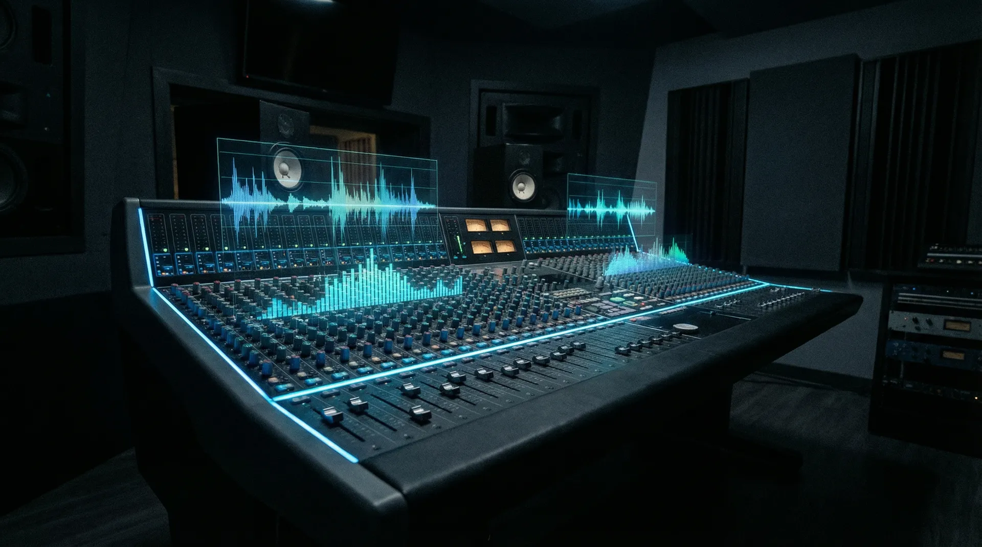 伦理片 专业录音棚混音台与频谱可视化